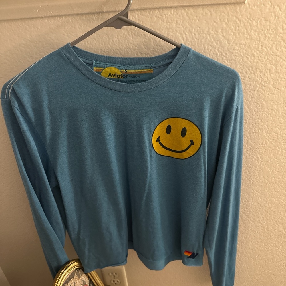 Aviator nation long sleeve smiley shirt